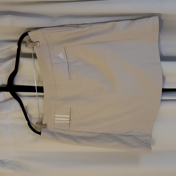 Adidas Climacool Tennis Golf Mini Skort Womens Size 12 Tan Side Zip Front Slit - Picture 2 of 4